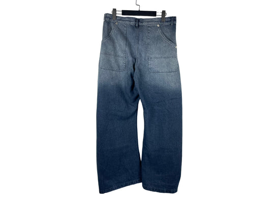 CONZ Washed Paint-Splatter Curved Jeans