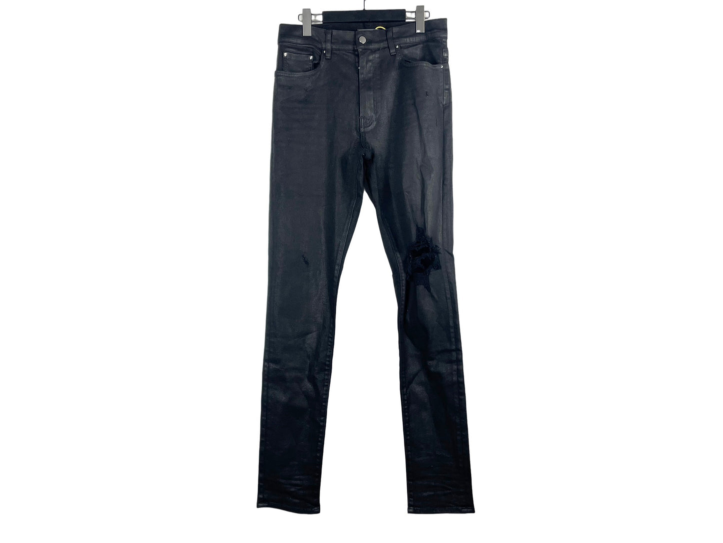 Amiri Waxed Destroyed Skinny Jeans