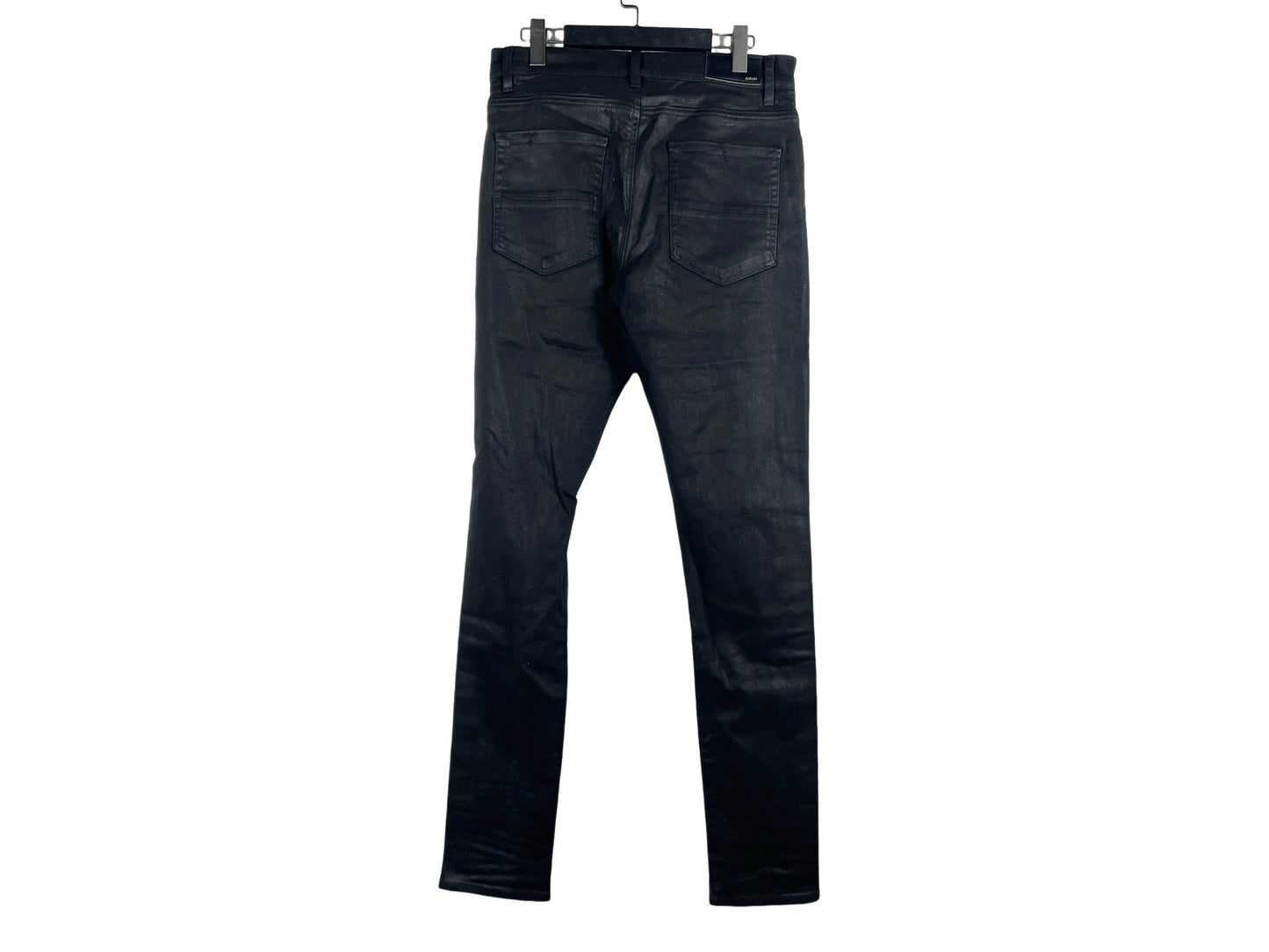 Amiri Waxed Destroyed Skinny Jeans