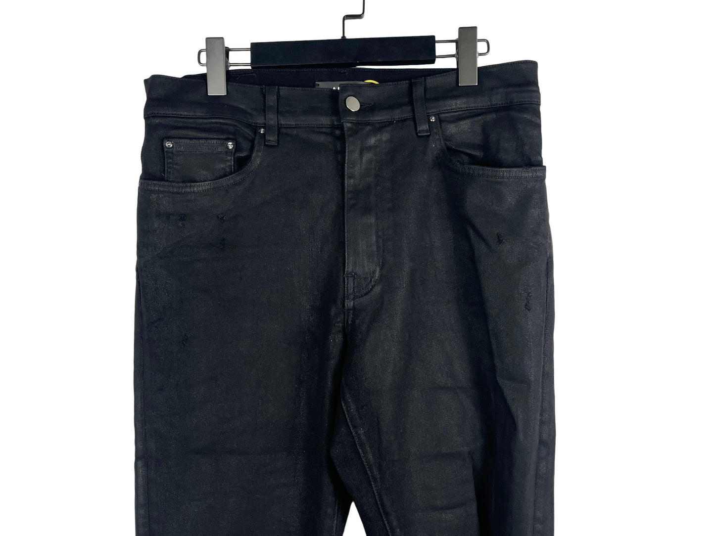Amiri Waxed Destroyed Skinny Jeans