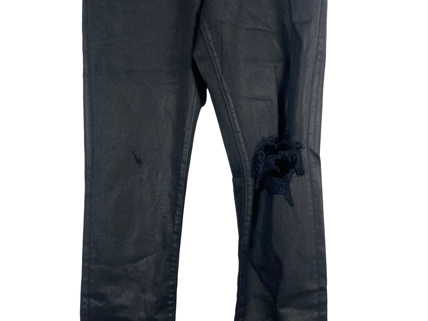 Amiri Waxed Destroyed Skinny Jeans