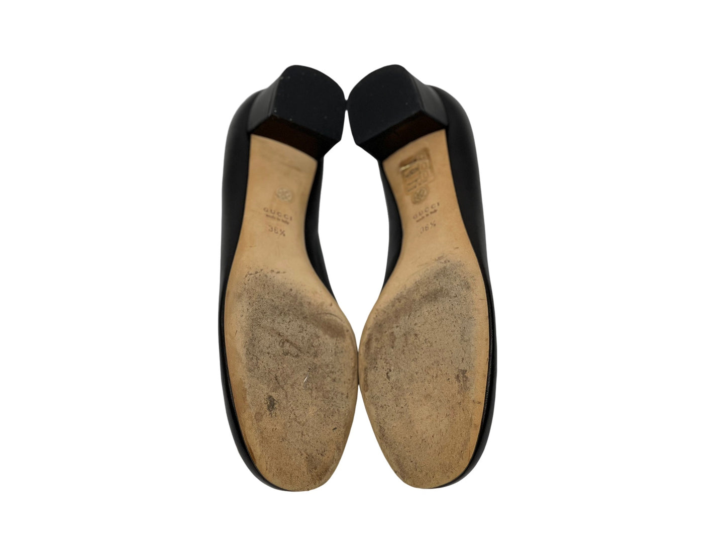 Gucci Black Patent Leather GG Interlocking Pumps Shoes