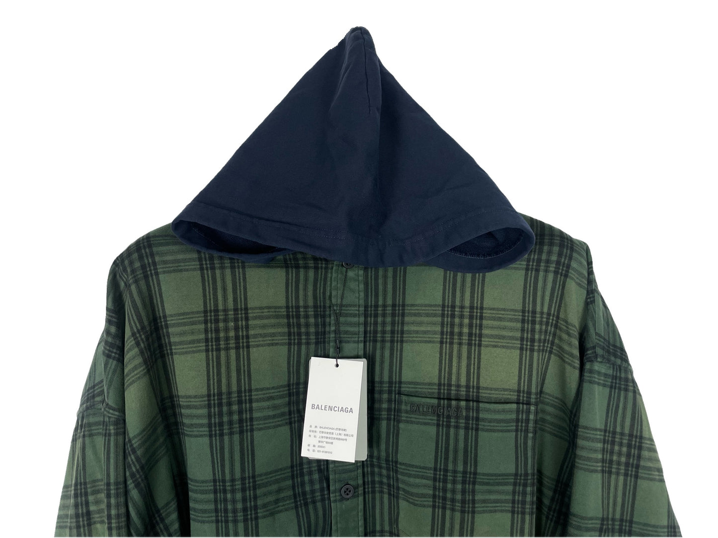 Balenciaga Checked Oversized Hooded Shirts SS24