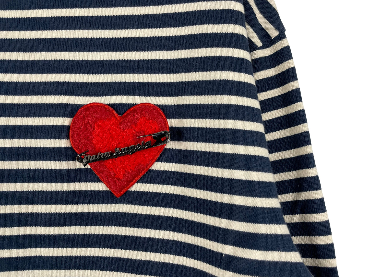 Palm Angels Pin My Heart Stripe Long Sleeve