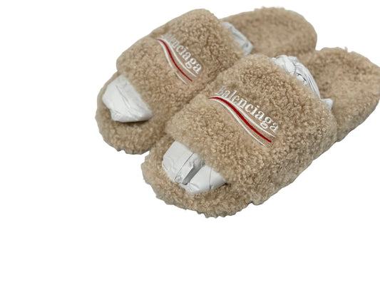Balenciaga Wave Logo Furry Slides