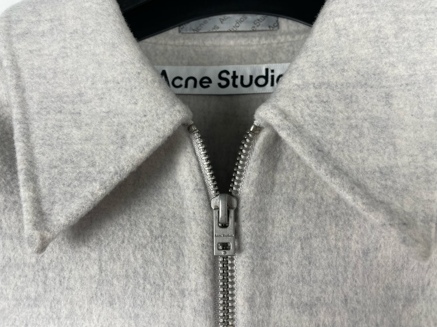 Acne Studios Wool Zip Up Jacket Gray