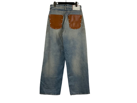 Acne Studios 1981M Leather Pocket Denim Pants
