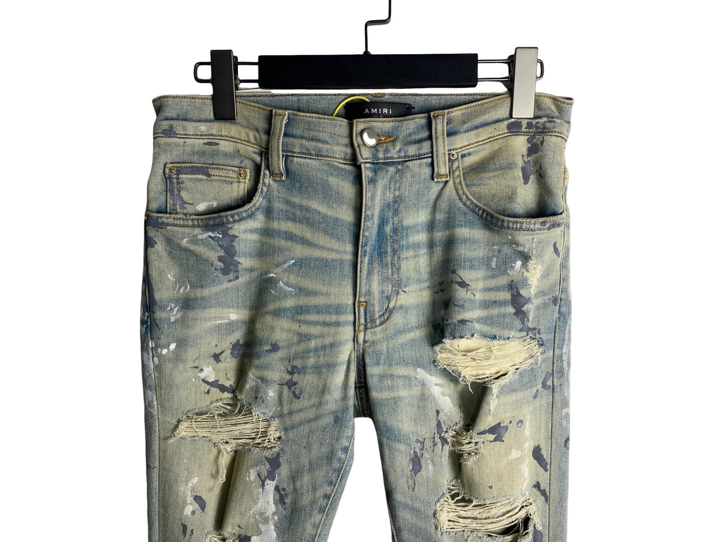Amiri Destroyed Skinny Jeans Blue