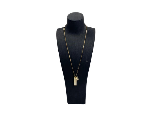 Louis Vuitton Damier White Logo Pendant Necklace