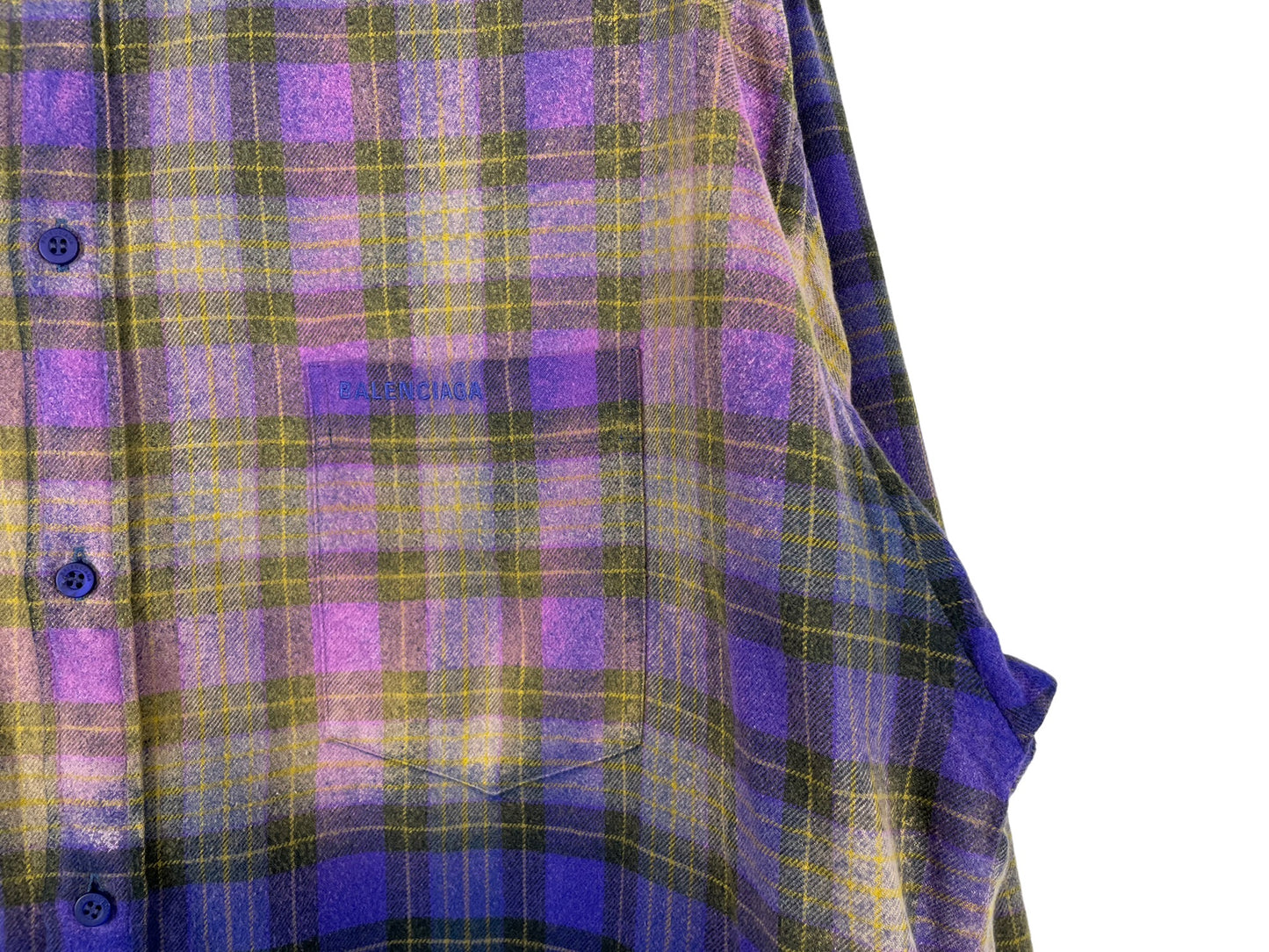 Balenciaga Bleached Flannel Oversized Shirt SS23