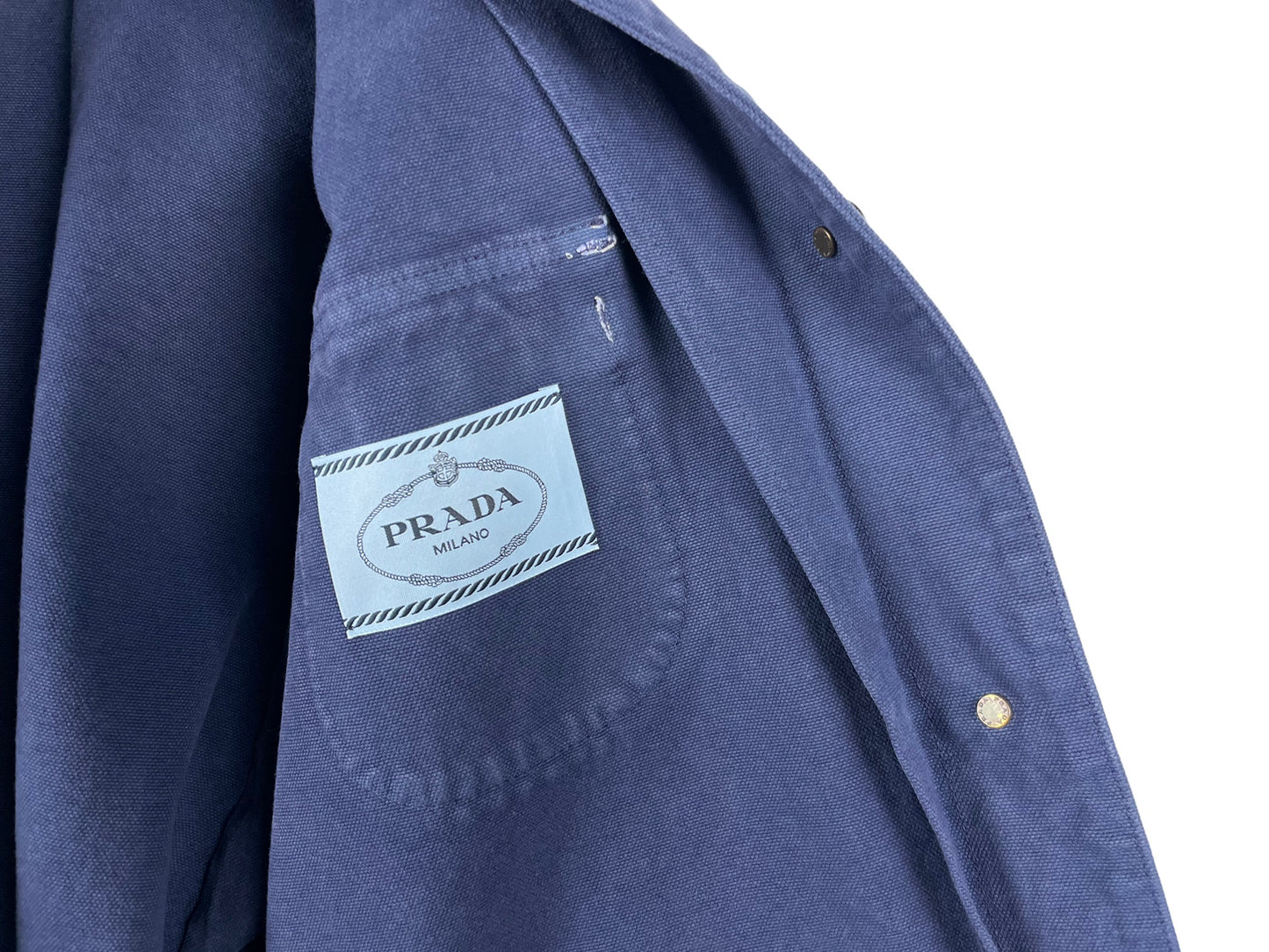 Prada Canvas Trucker Jacket Navy SS25