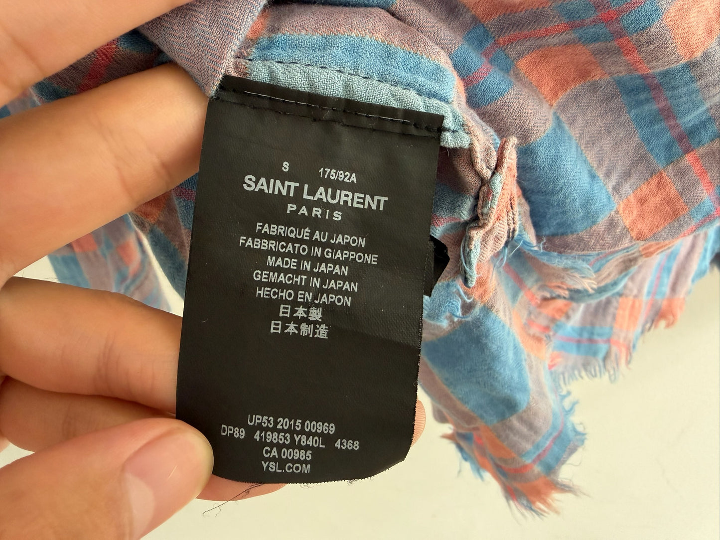 Saint Laurent Bleached Flannel Shirt SS16