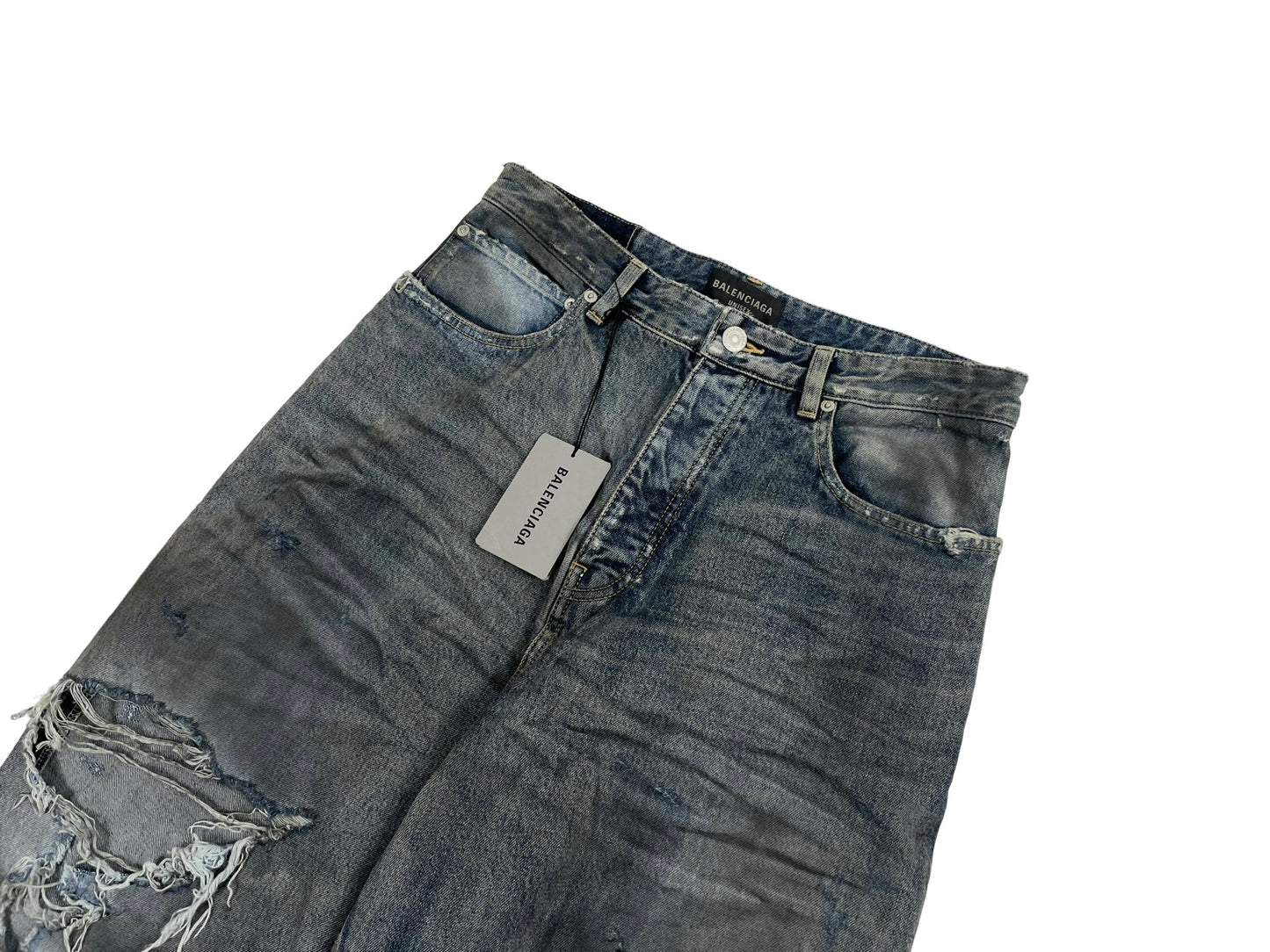 Balenciaga Mud Oil Spilled Destroyed Baggy Jeans SS23