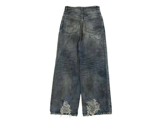 Balenciaga Mud Oil Spilled Destroyed Baggy Jeans SS23