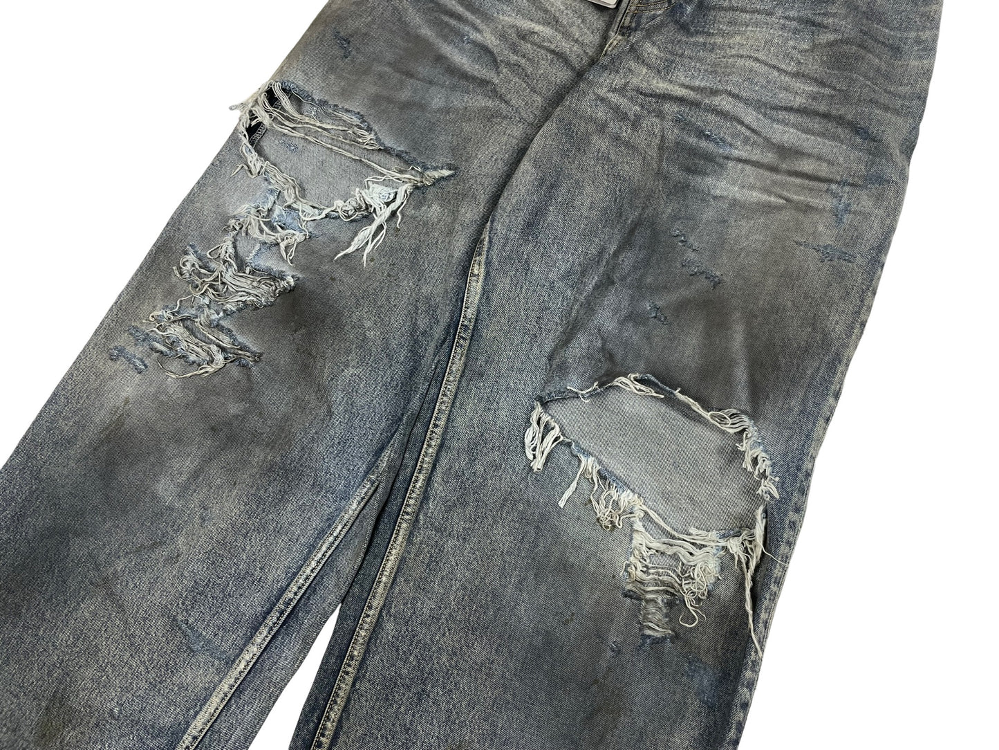 Balenciaga Mud Oil Spilled Destroyed Baggy Jeans SS23