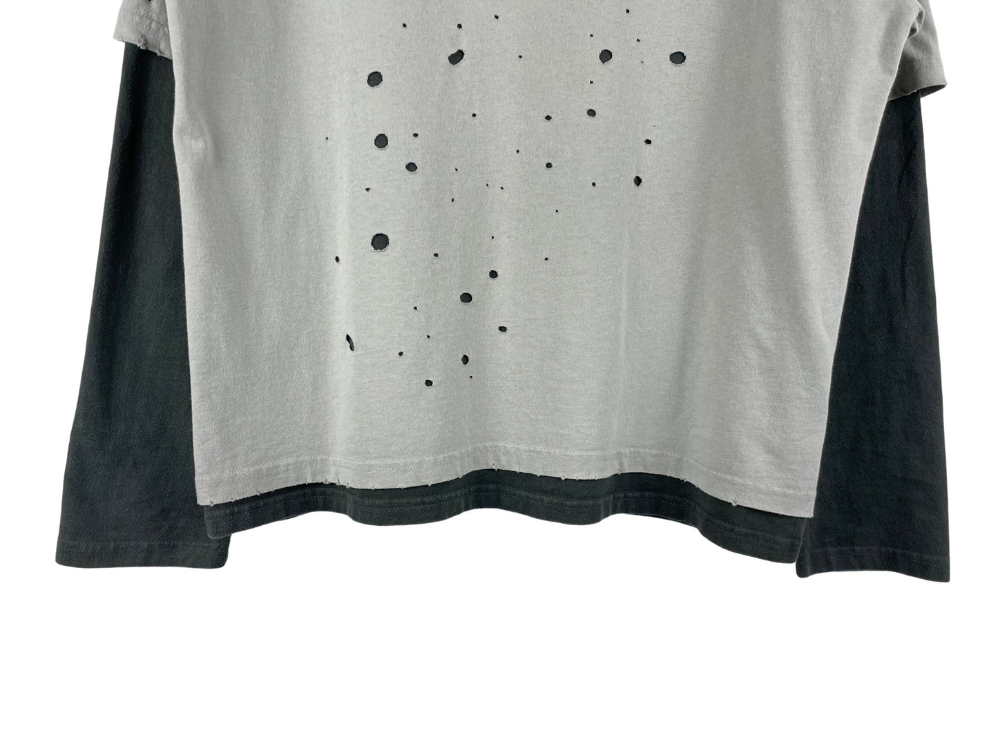 BEAMS Layered Damage Long Sleeve T-Shirt