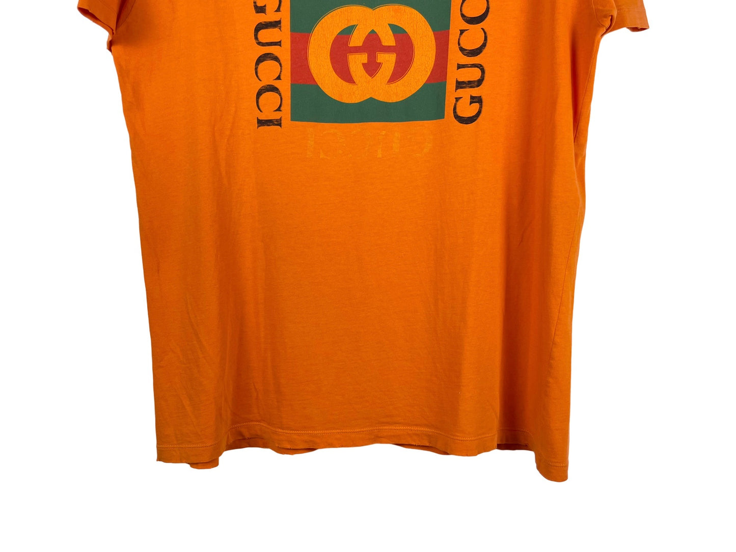 Gucci Orange Logo Printed T-Shirt