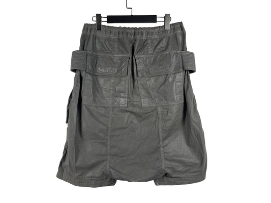 Rick Owens DRKSHDW Waxed Poplin Dark Dust Creatch Cargo Shorts SS15