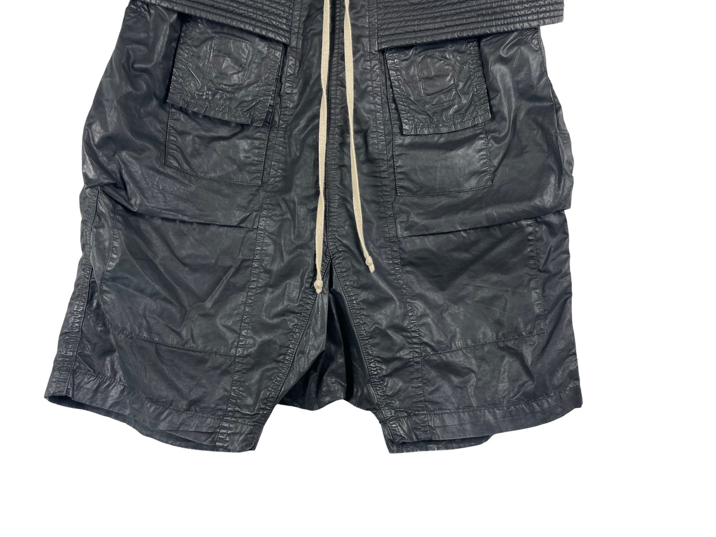 Rick Owens Waxed Creatch Cargo Shorts SS15