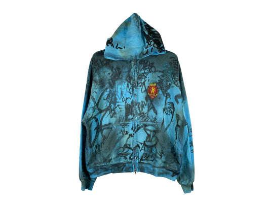 Balenciaga SS23 Graffiti Skater Zip-up Hoodie