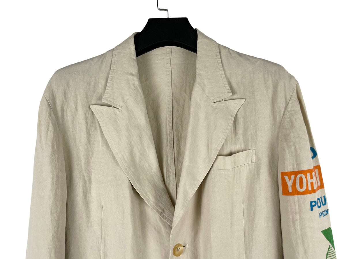 Yohji Yamamoto SS93 Linen Slogan Blazer