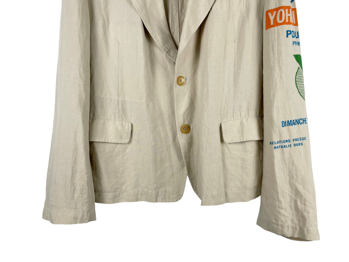 Yohji Yamamoto SS93 Linen Slogan Blazer
