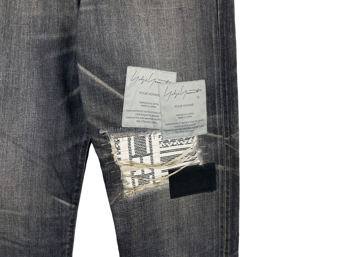 Yohji Yamamoto x Neighborhood AW25 252 DP Basic Distressed Patch Jeans