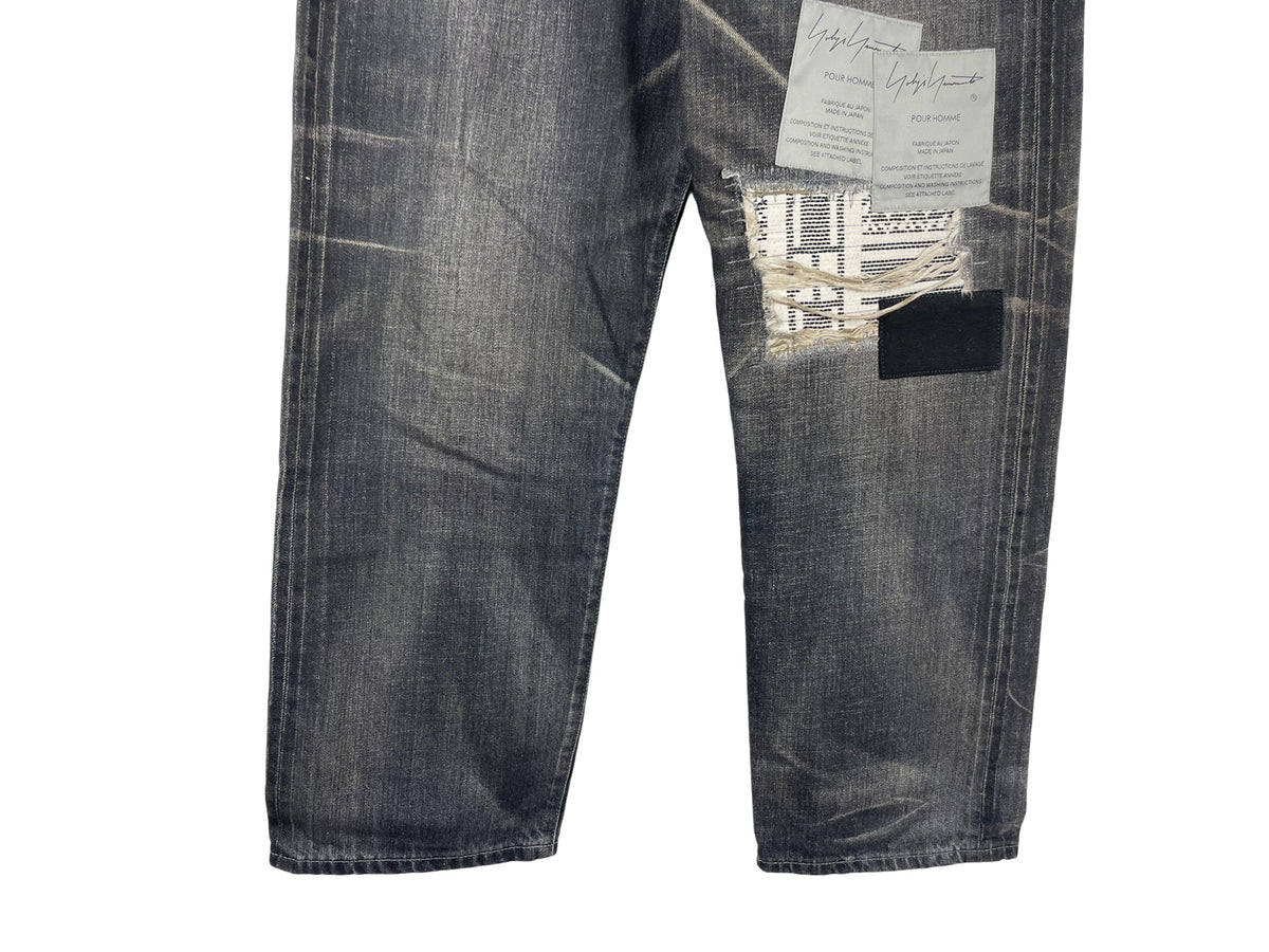 Yohji Yamamoto x Neighborhood AW25 252 DP Basic Distressed Patch Jeans