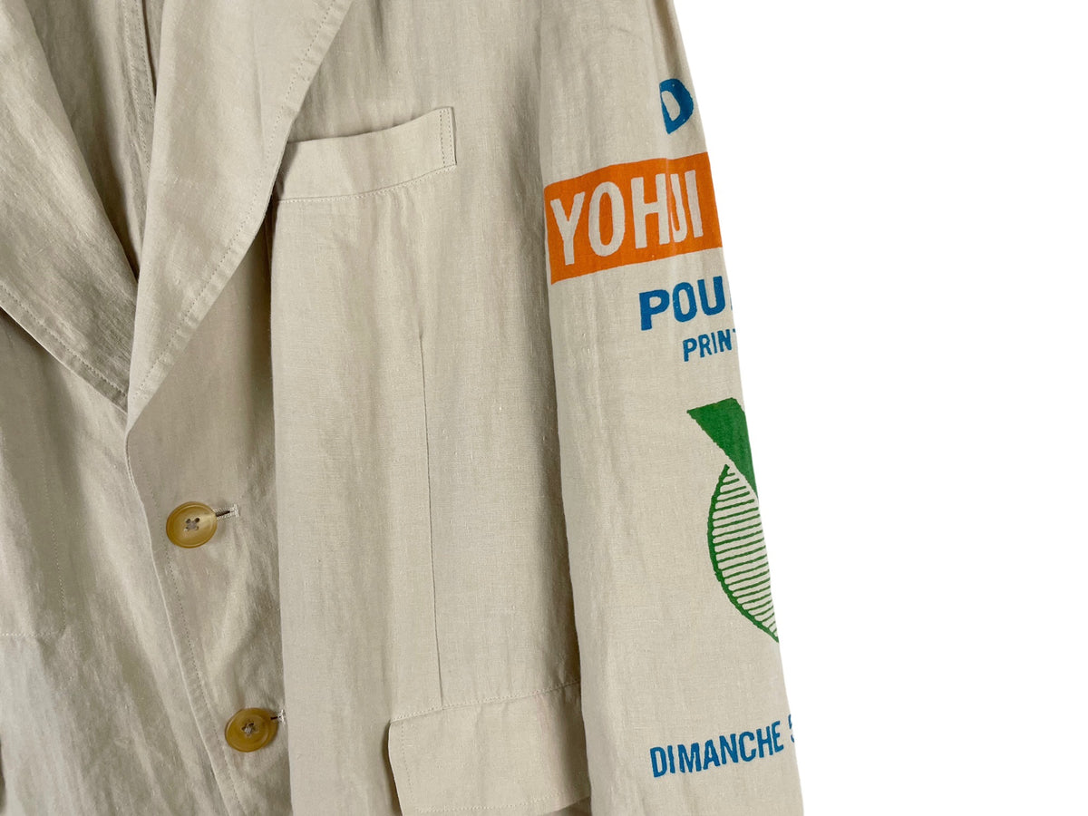 Yohji Yamamoto SS93 Linen Slogan Blazer