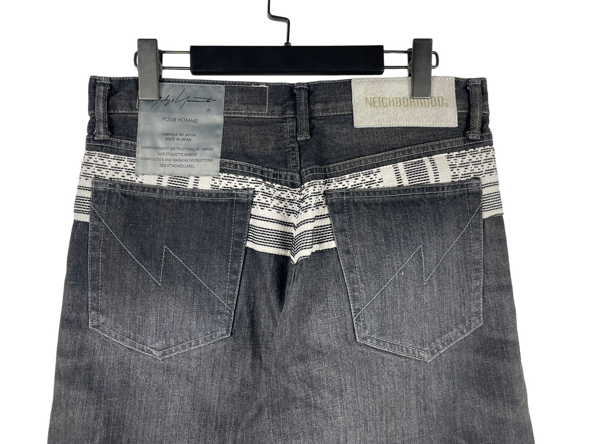 Yohji Yamamoto x Neighborhood AW25 252 DP Basic Distressed Patch Jeans