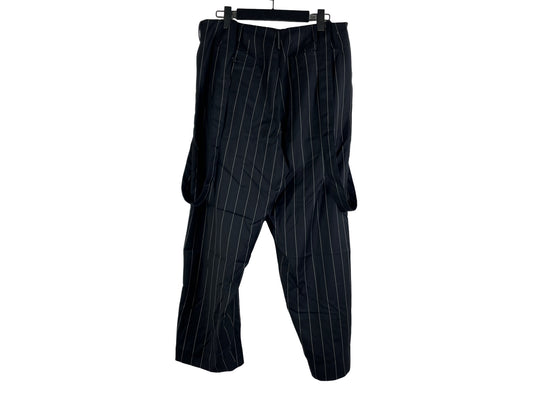 Enfants Riches Déprimes ERD Black Wool Carrot Leg Suspender Trousers FW18