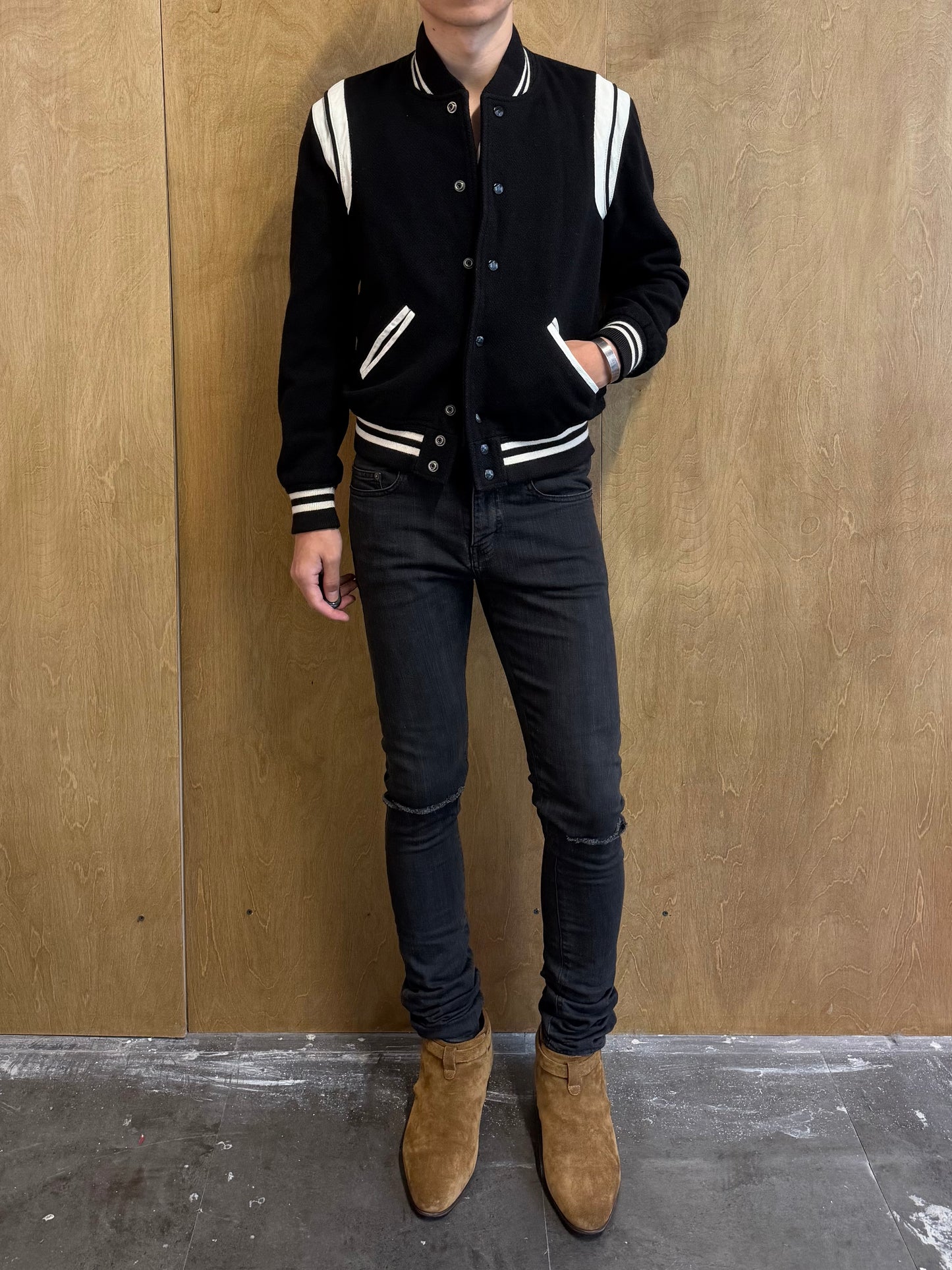 Saint Laurent Teddy Varsity Wool Jacket 2021