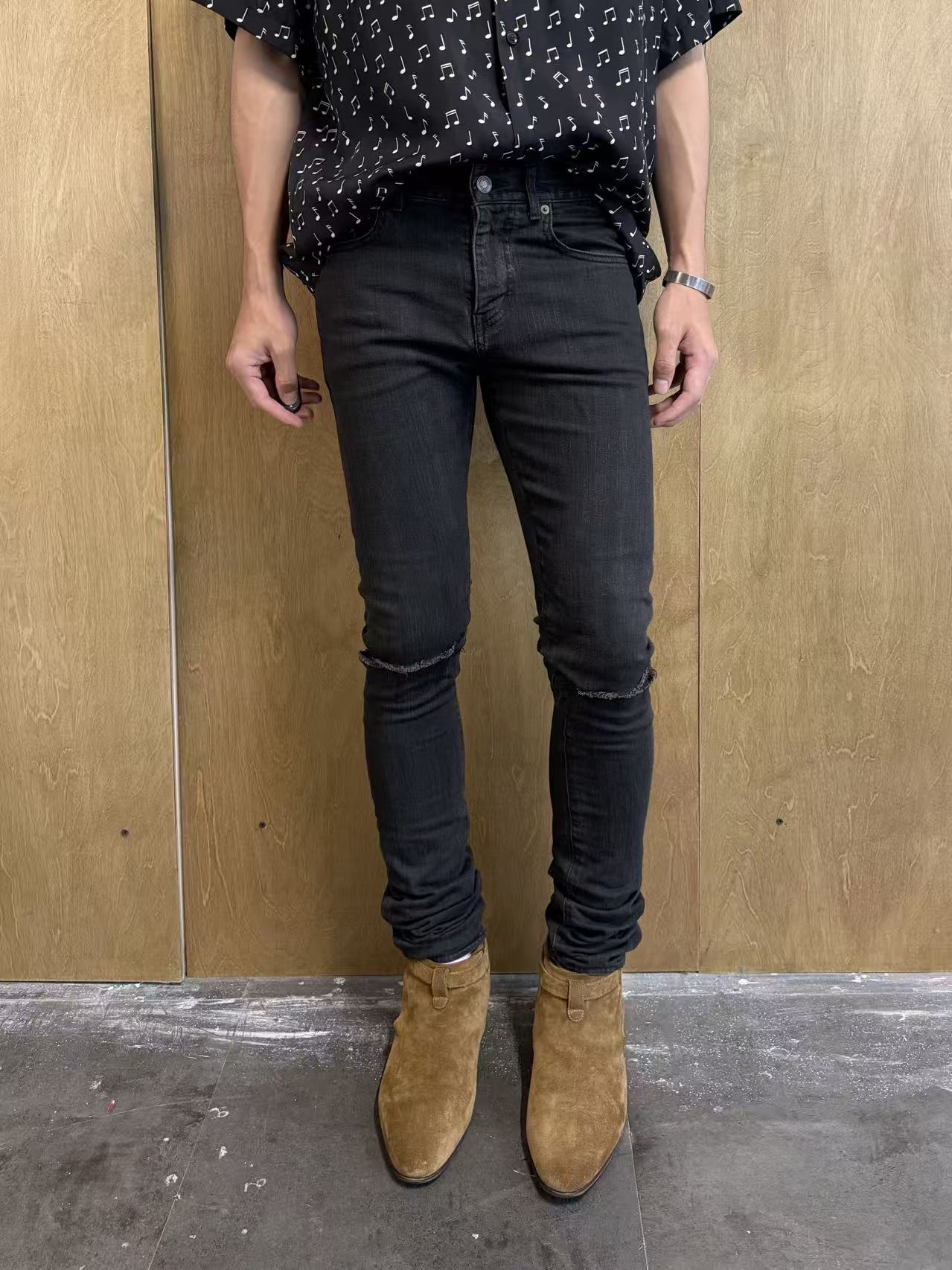 Saint Laurent D02 Knee Rip Jeans FW14 Hedi Era