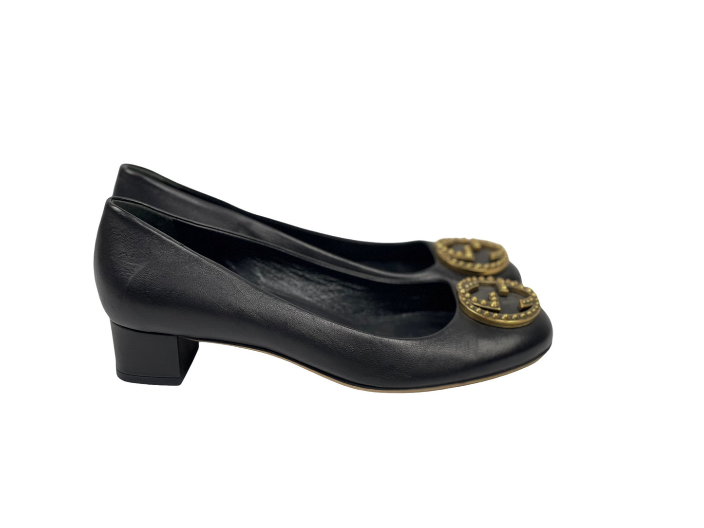 Gucci Black Patent Leather GG Interlocking Pumps Shoes