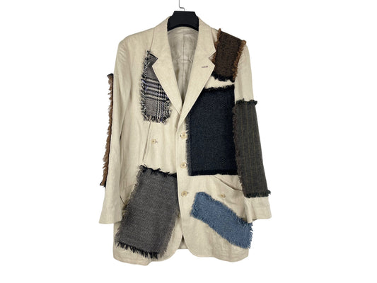 Yohji Yamamoto Patchwork Linen Blazer Jacket