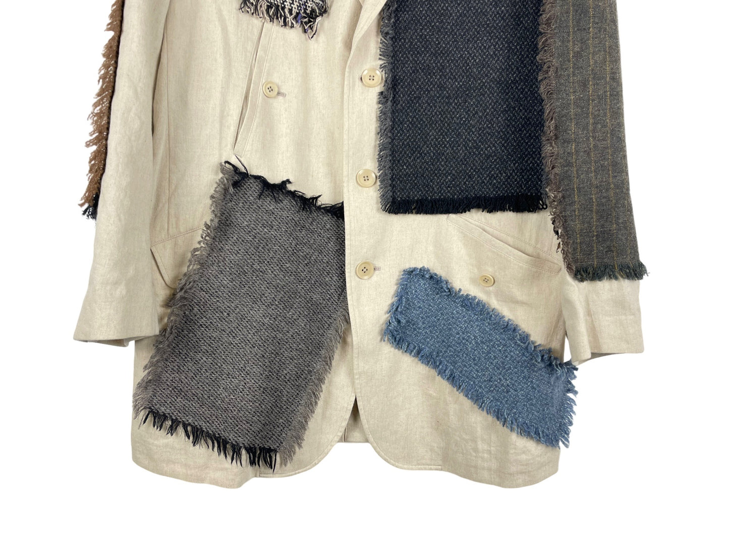 Yohji Yamamoto Patchwork Linen Blazer Jacket