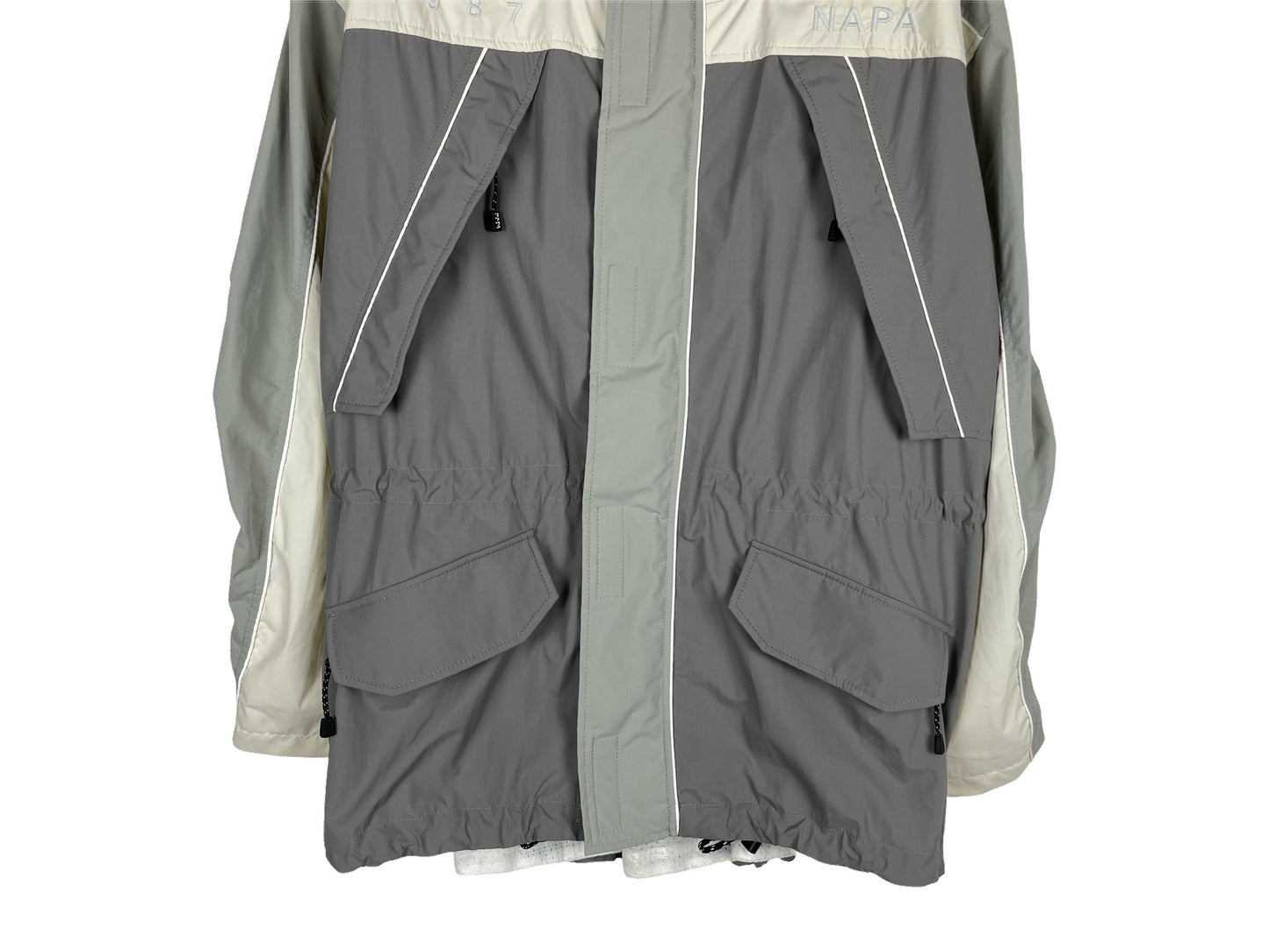 Napa by Martine Rose Epoch Grey Colour-block Shell Jacket
