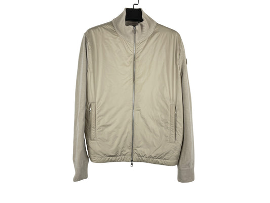 Moncler Padded Shell-Panelled Wool and Cashmere-Blend Down Zip-Up Cardigan