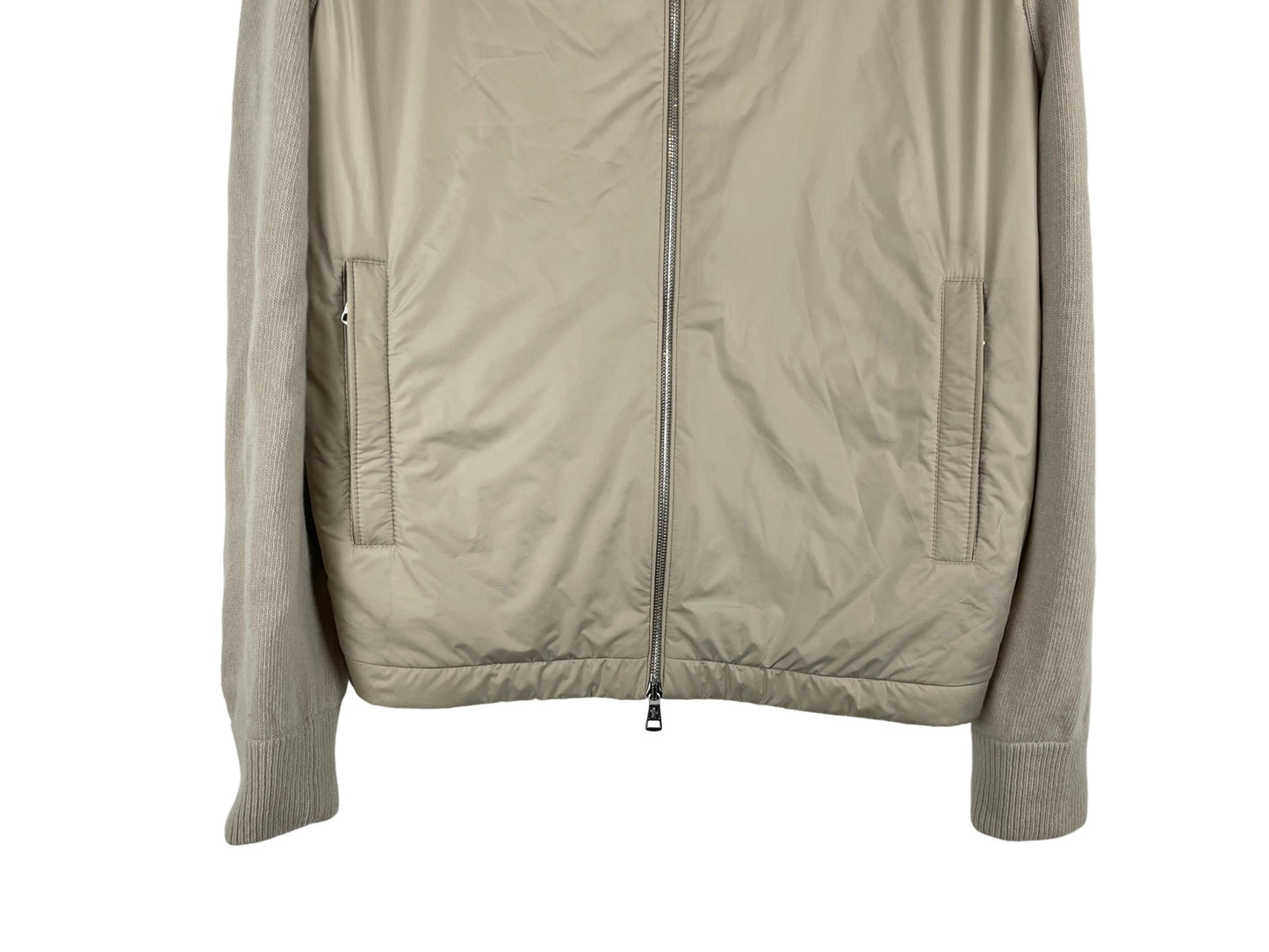 Moncler Padded Shell-Panelled Wool and Cashmere-Blend Down Zip-Up Cardigan