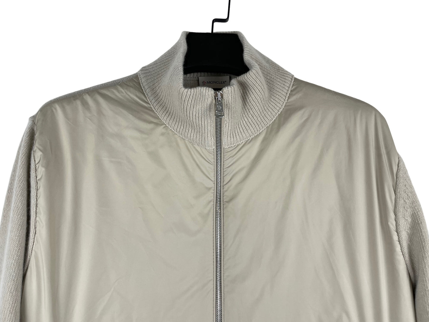 Moncler Padded Shell-Panelled Wool and Cashmere-Blend Down Zip-Up Cardigan