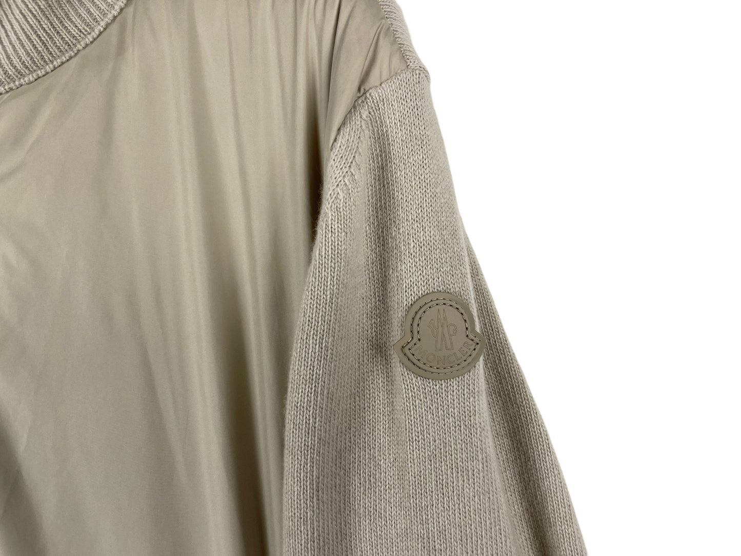 Moncler Padded Shell-Panelled Wool and Cashmere-Blend Down Zip-Up Cardigan
