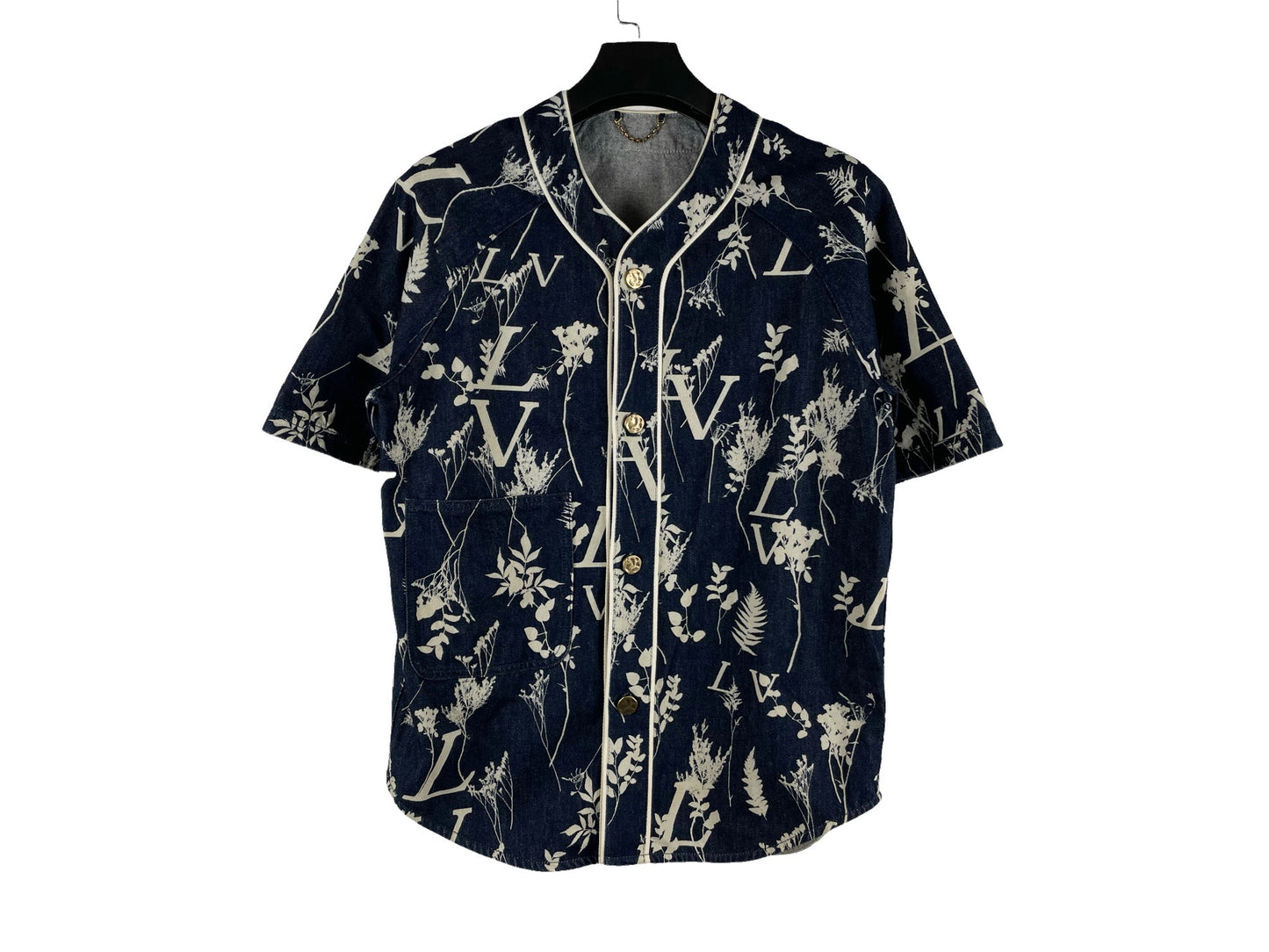 Louis Vuitton Leaf Baseball Denim Shirt