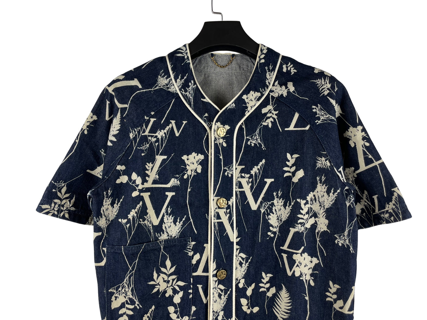 Louis Vuitton Leaf Baseball Denim Shirt