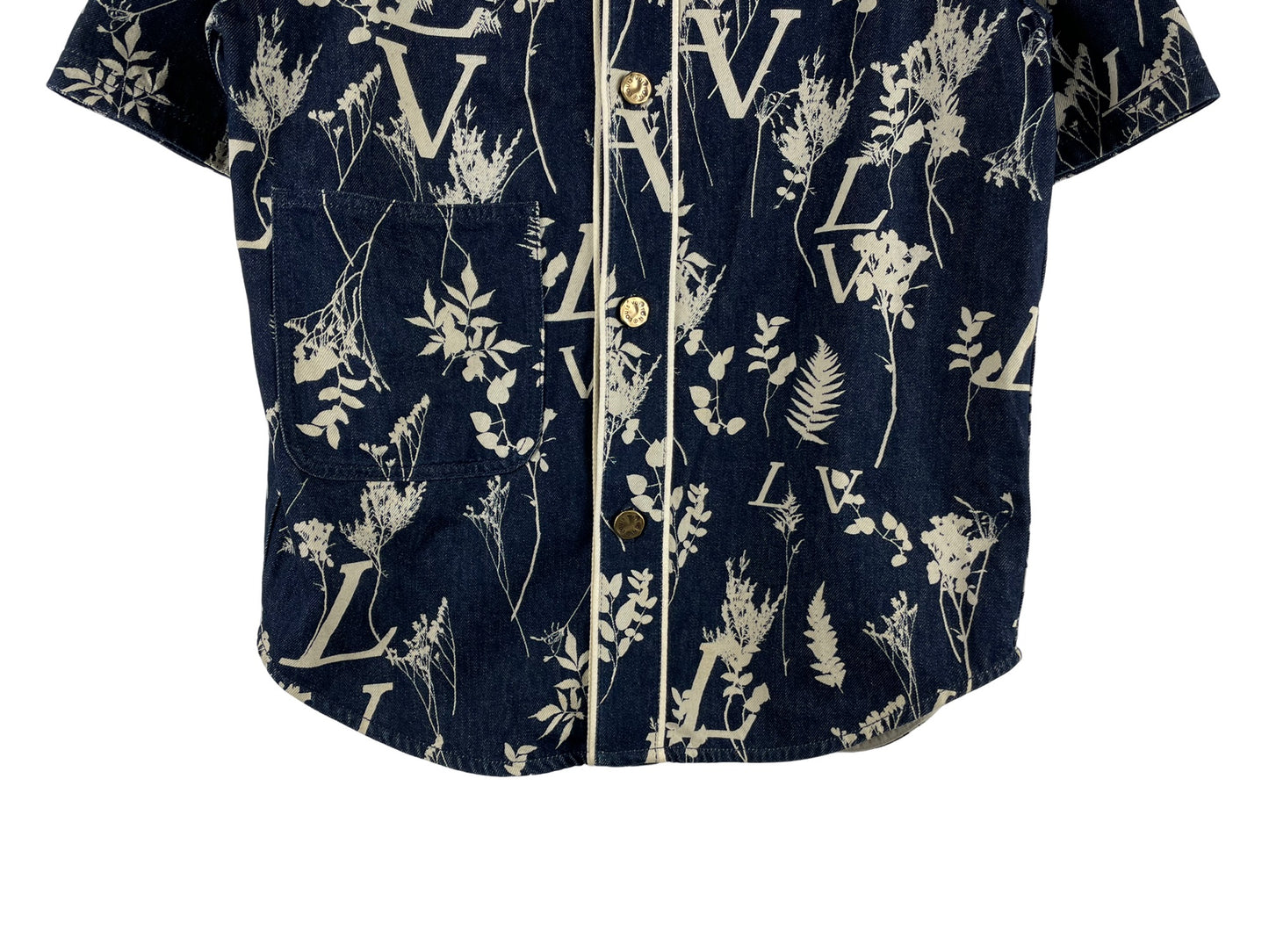 Louis Vuitton Leaf Baseball Denim Shirt