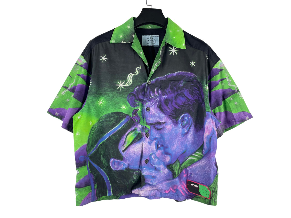 Prada Impossible True Love Green Short-Sleeve Shirt FW18