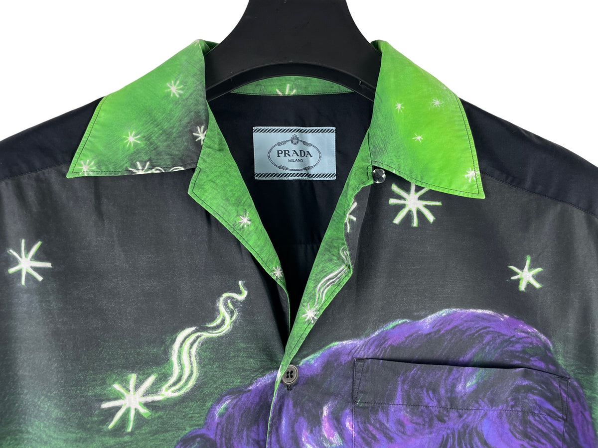 Prada Impossible True Love Green Short-Sleeve Shirt FW18
