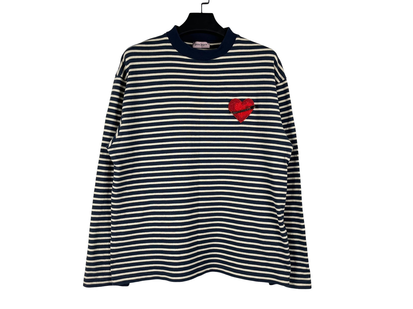 Palm Angels Pin My Heart Stripe Long Sleeve