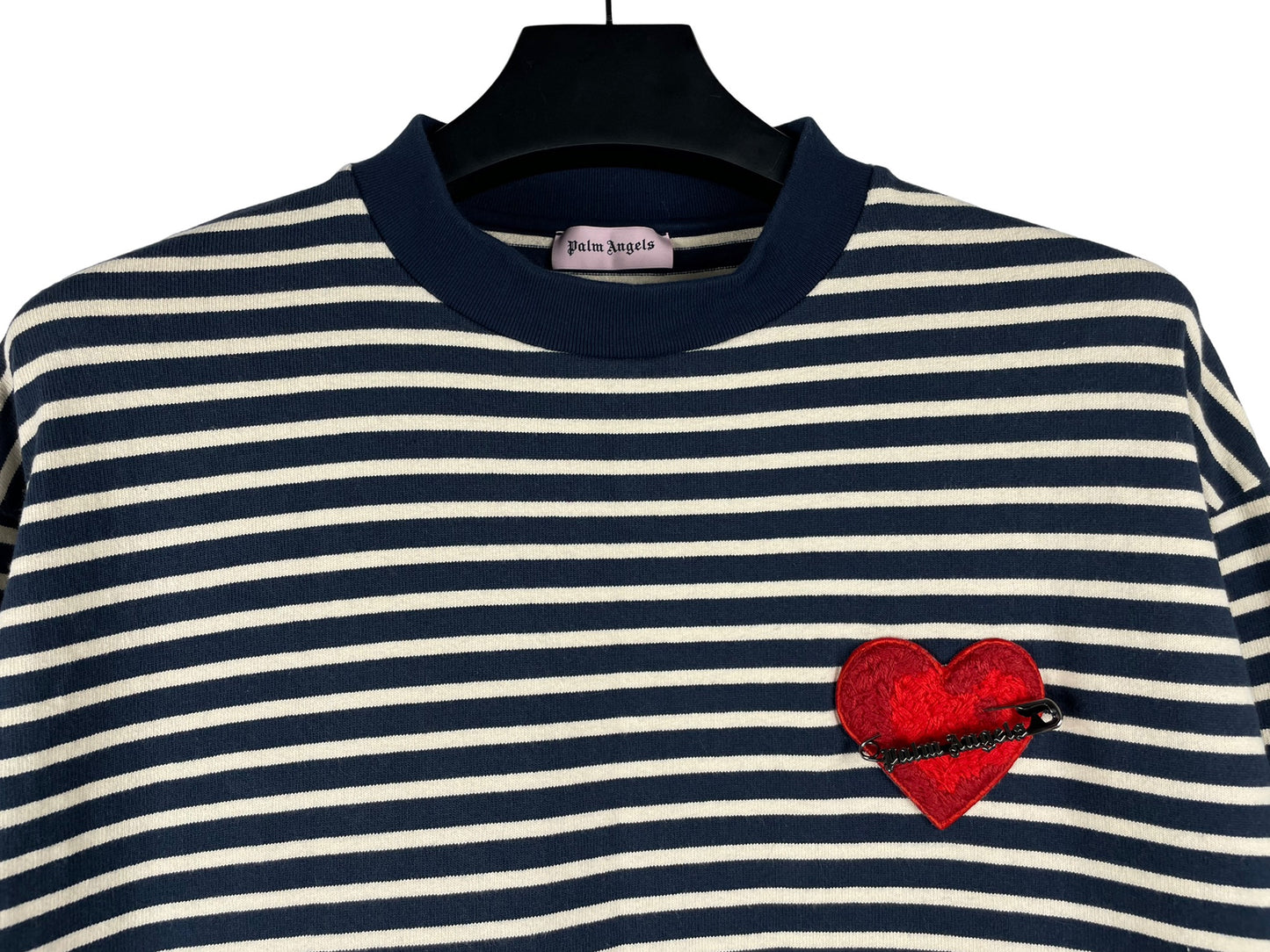 Palm Angels Pin My Heart Stripe Long Sleeve