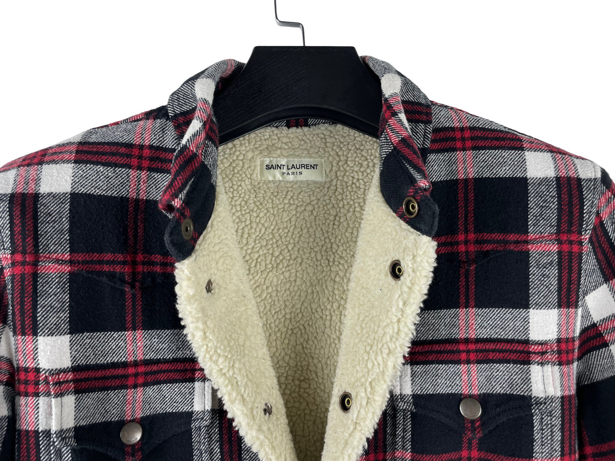 Saint Laurent Sherpa-Lined Checked Shirt AW21