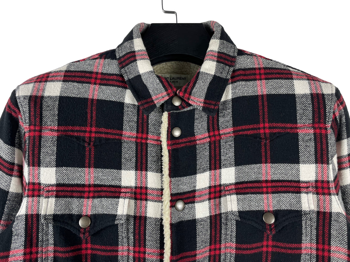 Saint Laurent Sherpa-Lined Checked Shirt AW21